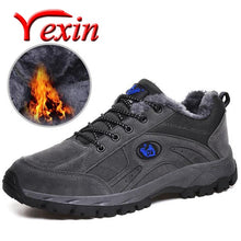 Cargar imagen en el visor de la galería, zapatos de invierno para hombres talla 38-49 súper cálidos, botas de hombre, para nieve, antideslizantes