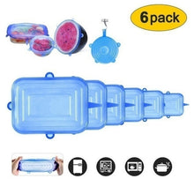 Cargar imagen en el visor de la galería, Tapas elásticas de silicona, funda universal para bol y olla, para tapar alimentos frescos, para usar en la cocina o el microondas, 6/12 unidades