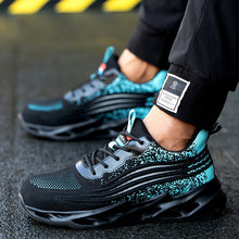 Cargar imagen en el visor de la galería, Zapatos de trabajo con punta de acero transpirables para hombre, zapatillas de seguridad a prueba de perforaciones, indestructibles