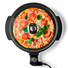 Cargar imagen en el visor de la galería, Sartén eléctrica Multifunción 1500W, 30 cm, termostato con sensor, 5 niveles de temperatura, asas tacto frío, antiadherente