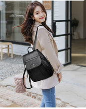 Cargar imagen en el visor de la galería, Bolso Mochilas de cuero sintético vintage, de alta calidad, para mujeres