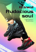 Cargar imagen en el visor de la galería, Zapatos de trabajo con punta de acero transpirables para hombre, zapatillas de seguridad a prueba de perforaciones, indestructibles