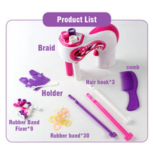 Cargar imagen en el visor de la galería, Maquina trenzadora de cabello, eléctrica automática, para niña, rollo de tejer giratorio, herramientas de estilismo para trenzar el cabello.