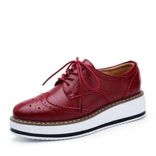 Cargar imagen en el visor de la galería, EOFK-zapatos planos de cuero Oxford para mujer, para primavera otoño, cómodas informales con plataforma de diseñador
