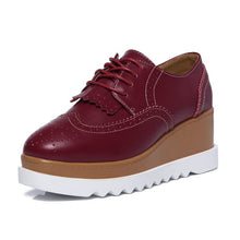 Cargar imagen en el visor de la galería, EOFK-zapatos planos de cuero Oxford para mujer, para primavera otoño, cómodas informales con plataforma de diseñador
