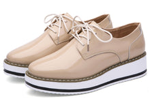 Cargar imagen en el visor de la galería, EOFK-zapatos planos de cuero Oxford para mujer, para primavera otoño, cómodas informales con plataforma de diseñador
