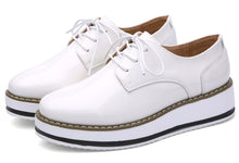 Cargar imagen en el visor de la galería, EOFK-zapatos planos de cuero Oxford para mujer, para primavera otoño, cómodas informales con plataforma de diseñador
