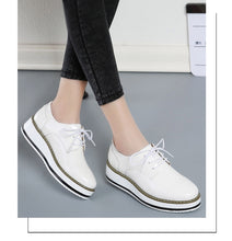 Cargar imagen en el visor de la galería, EOFK-zapatos planos de cuero Oxford para mujer, para primavera otoño, cómodas informales con plataforma de diseñador
