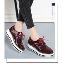 Cargar imagen en el visor de la galería, EOFK-zapatos planos de cuero Oxford para mujer, para primavera otoño, cómodas informales con plataforma de diseñador
