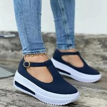 Cargar imagen en el visor de la galería, BRKWLYZ-zapatos cuñas para Mujer, tacones medios de talla grande, Zapatillas de malla transpirables
