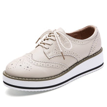 Cargar imagen en el visor de la galería, EOFK-zapatos planos de cuero Oxford para mujer, para primavera otoño, cómodas informales con plataforma de diseñador
