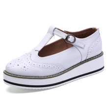 Cargar imagen en el visor de la galería, EOFK-zapatos planos de cuero Oxford para mujer, para primavera otoño, cómodas informales con plataforma de diseñador
